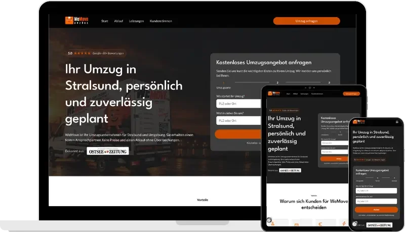 Cinelex Media Webdesign Agentur Kaiserslautern – Landingpage für WeMove Umzüge